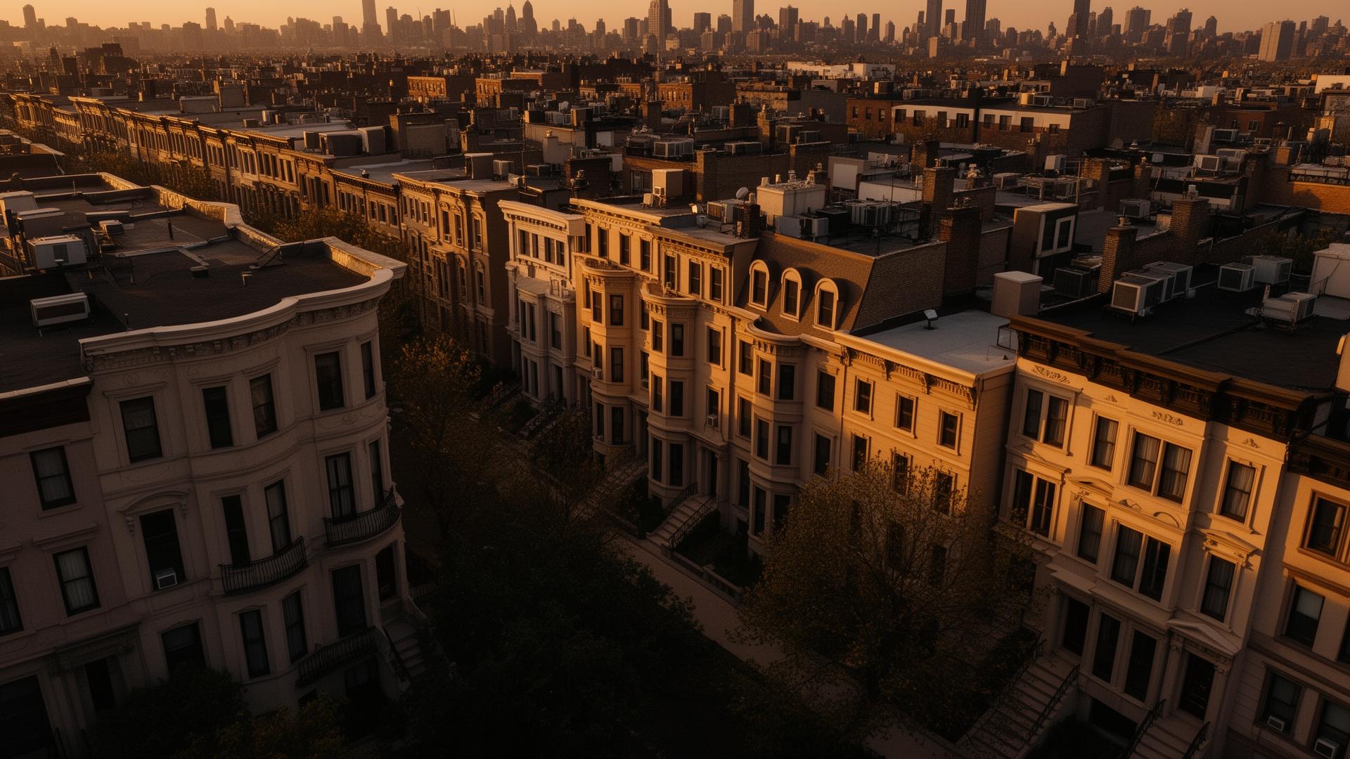 Premium Queens NY neighborhood at golden hour